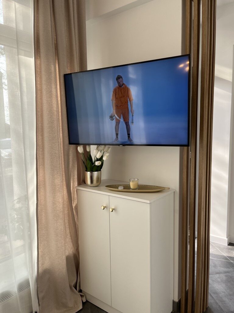 Tv i stuen – Lejlighed Amore, Międzyzdroje