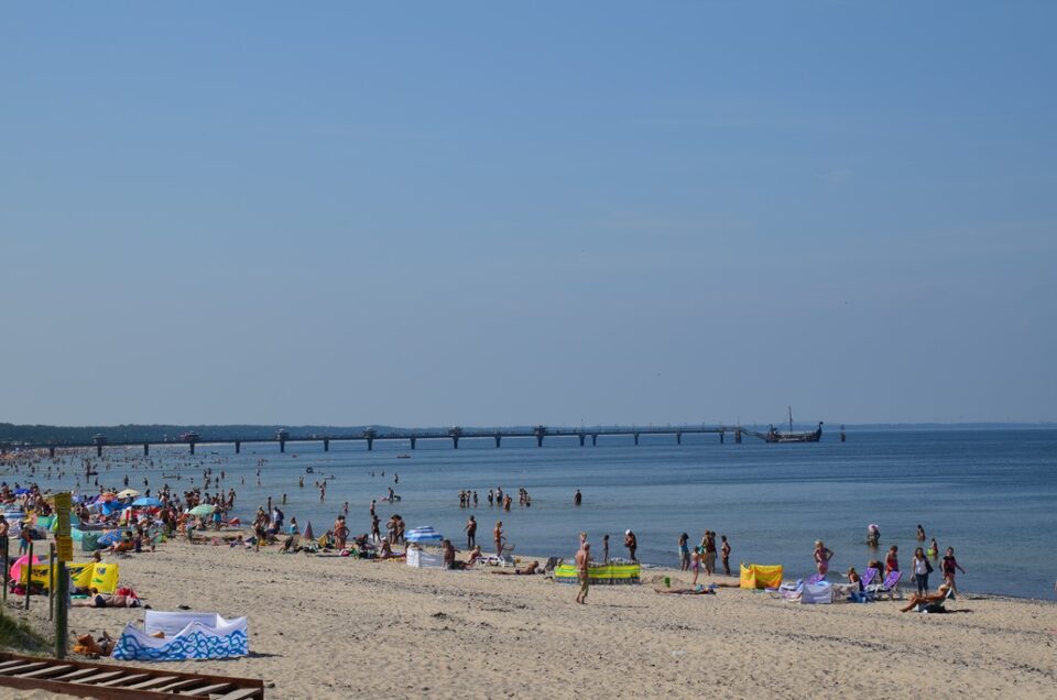 Strand og mole i Międzyzdroje